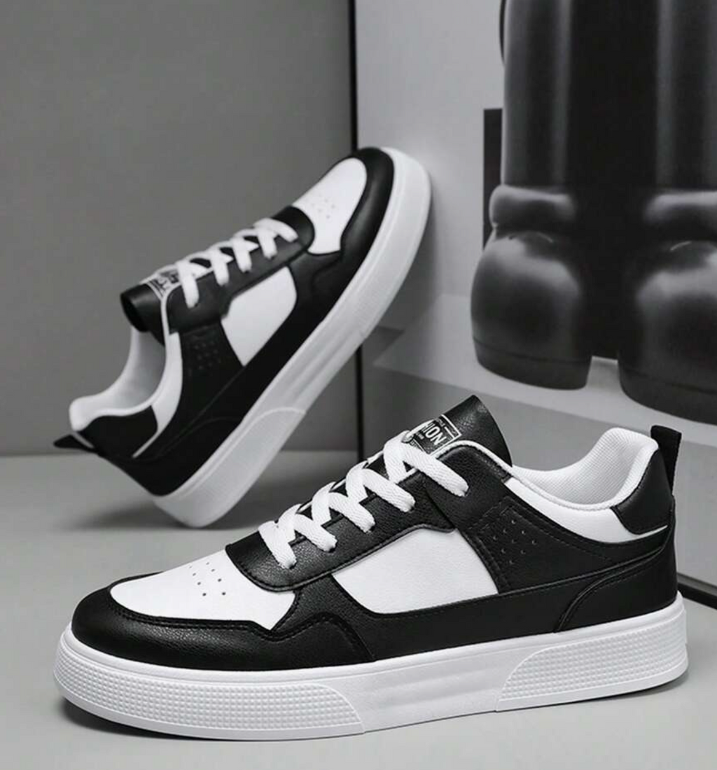 Men’s Pure White Skate-Style Sneakers