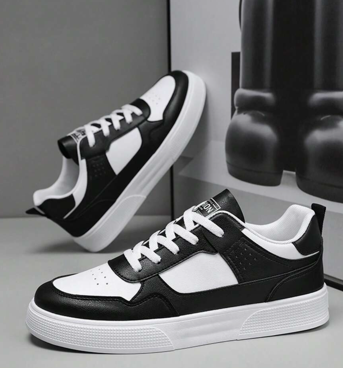 Men’s Pure White Skate-Style Sneakers
